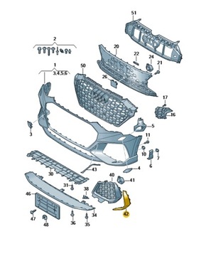 Накладка ґрати бампера перед ліва audi rsq3 aso оригінал фото №1