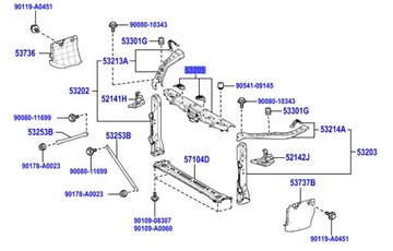 53205-06904 балка верхняя передней ремня lexus es 18- америка фото №1
