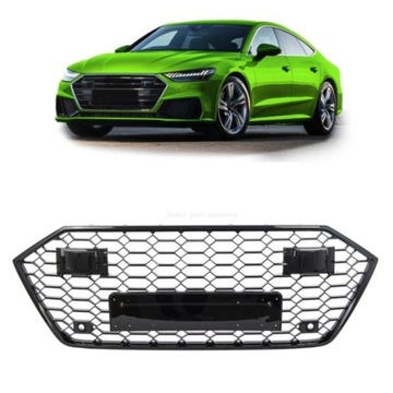 Решітка радіатора audi a7 4k 19- вигляд rs стиль глянцевий чорний фото №1