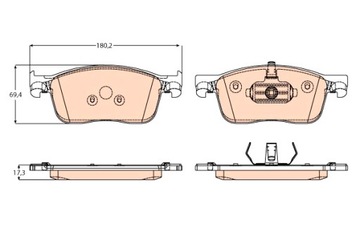 Trw тормозные колодки тормозные перед citroen jumpy iii spacetourer peugeot фото №1