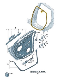 Внутренняя прокладка дверь задние l/p audi a6 c7 фото №1