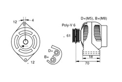 Магніт marelli генератор 12v 140a alfa romeo 1 фото №1