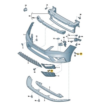 Винт винт крепежная решётка бампера seat фото №1