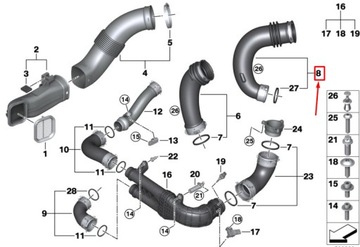Bmw x3 m f97 двигатель filtered air труба 13718053375 фото №1