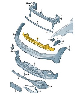 Абсорбер бампера перед 5nn807248l новий оригінальний фото №1