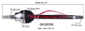 Піввісь привідна ліва перед jeep wrangler jl 2018- фото №1