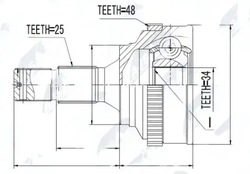 Шарнір піввісь npz-pe-018 nty фото №1