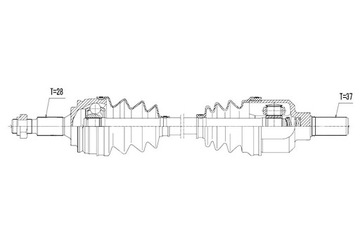 Піввісь привідна peugeot 308 ii 13- ліва atm a6 фото №1