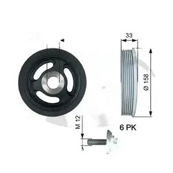 Колесо ременное tvd1061a gates citroen фото №1