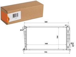 Радиаторов двигателя воды saab 9-5 2.0 2.3 2.3alk 09.97-12.09 nrf фото №1