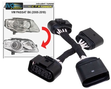 Passat b6 3c 05-10 переходник адаптер соединитель лампа з ксенон na лампочки фото №1