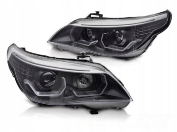 Лампи фари do bmw e60 e61 03-07 led чорний фото №1