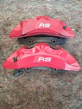 Audi rs rs4 rs5 затискачі гальмівні колодки диски 374 mm захисні накладки перед фото №1