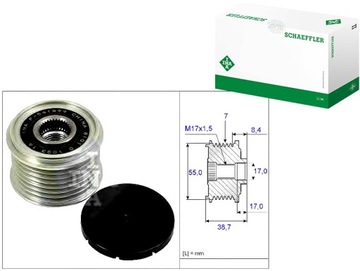 Ina535 0239 10 колесо ременное генератора nissan 3,0d фото №1