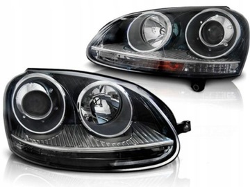 Лампы передние vw golf 5 10/03-09 gti чёрный новое фото №1