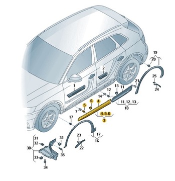 Планка декоративна двері правий перед audi q5 aso фото №1