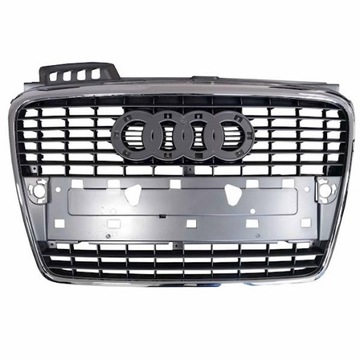 Audi a4 b7 2004-2007 решітка середня решітка радіатора хром нова блиск срібна рамка фото №1