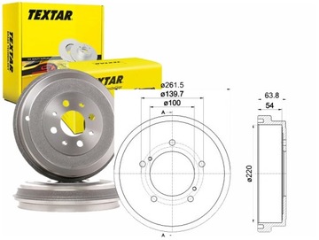 Комплект bębnów тормозных textar 4351165d00 43511 фото №1