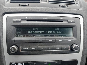 Радіо програвач skoda swing octavia ii рестайлінг 08-13r без гідропідсилювача код фото №1