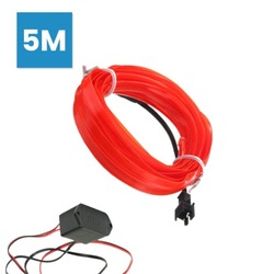 Освітлення фоновий led 5m червоний світло + інвертор 12v do інтер'єру автомобіль фото №1