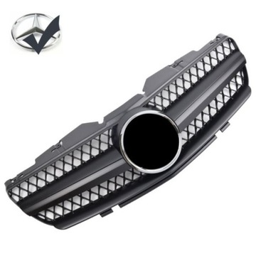 Решітка радіатора mercedes r230 sl 01-02/06 матовий опозитний чорний фото №1