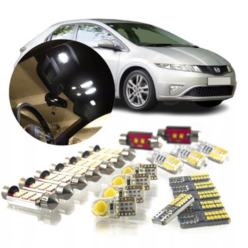 Honda civic viii - набір освітлення інтер'єру led! vip фото №1