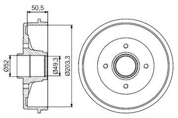 Bosch барабаны тормозные зад nissan micra c+c iii, mi фото №1