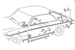 Listawa хром дверь правая верхняя прилегающая к стеклу mercedes w123 купе фото №1