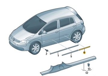 Vw golf v plus планка дверь левый зад фото №1