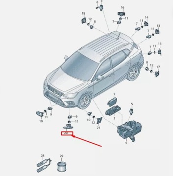 Корзина крепление датчик pdc перед левый внешний seat ateca фото №1