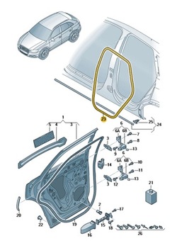 Прокладка двері внутрішніх audi q3 aso фото №1