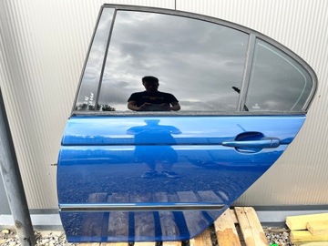 Двері лівий зад скло bmw e46 364/5 topasblau sedan фото №1