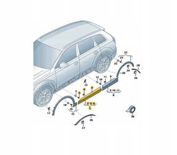 Новая планка дверь левый перед audi q7 od aso фото №1