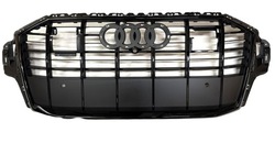 Решётка радиатора решётка audi q7 ii 4m рестайлинг 20-23 камера радар полный чёрный фото №1