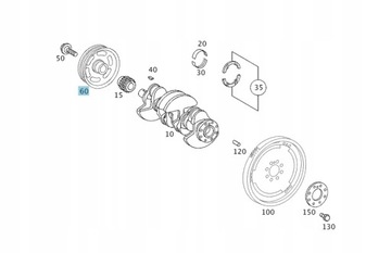 Оригінальні колесо пасове вала mercedes-benz om266 фото №1