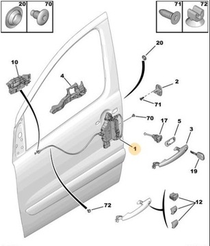 Замок дверь передних левых peugeot expert оригинальный номер 9135ar фото №1