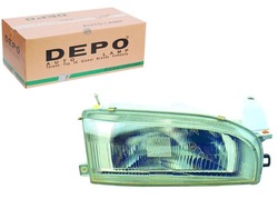 Depo фара h4 механический цвет вкладыш: хромированная фото №1