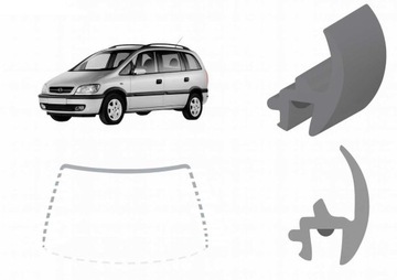 Прокладка скла лобовий передній верхня верх opel zafira a 1998-0 фото №1