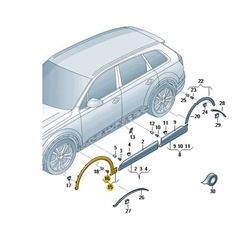 Накладка краю подкрылки правые перед audi q7 aso фото №1
