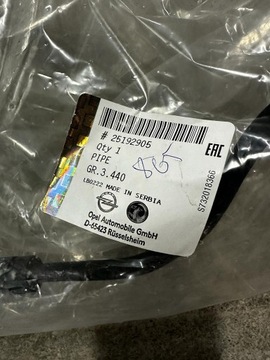 Шланг водяний термостата оригінальний номер 25192905 фото №1