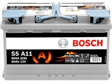 Акумулятор автомобильный bosch s5 agm 80ah 800a s5a11 старт сплав фото №1