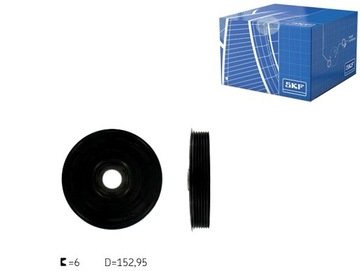 Колесо пасове вала колінчастого skf 2s6q6b319ac 1517975 фото №1