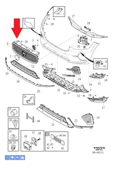 Решётка радиатора решётка бампера перед volvo xc60 2022- r-design оригинальный номер 32133812 фото №1