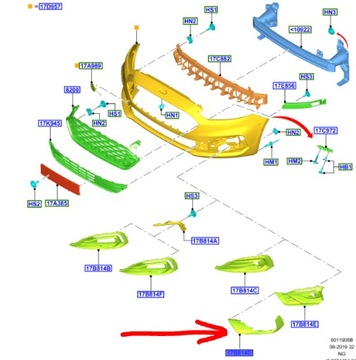 Рамка галоген правая ford mondeo mk5 2019-22 оригинальный номер фото №1