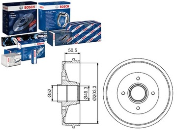 Bosch комплект bębnów гальмівних 8200243735 432023 фото №1