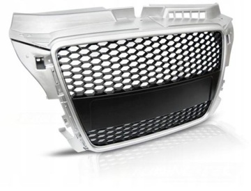 Решётка радиатора audi a3 8p rs-type 4/08-7/12 серебряный фото №1