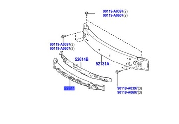 52611-06570 пінополістирол абсорбер передньої бампера camry 20-24 америка фото №1