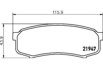 Hella набор - комплект тормозные колодки тормозных 4605a38 фото №1
