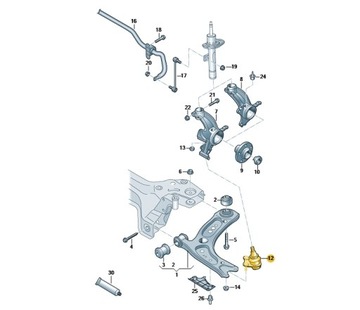 Шкворень важеля str.prawa seat arona oe: 5wa407366 фото №1