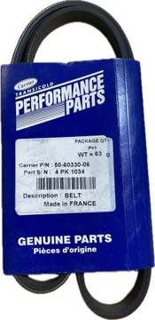 Лента генератора, belt 4pk1034 carrier vector 1350 50-60330-06 оригинал фото №1